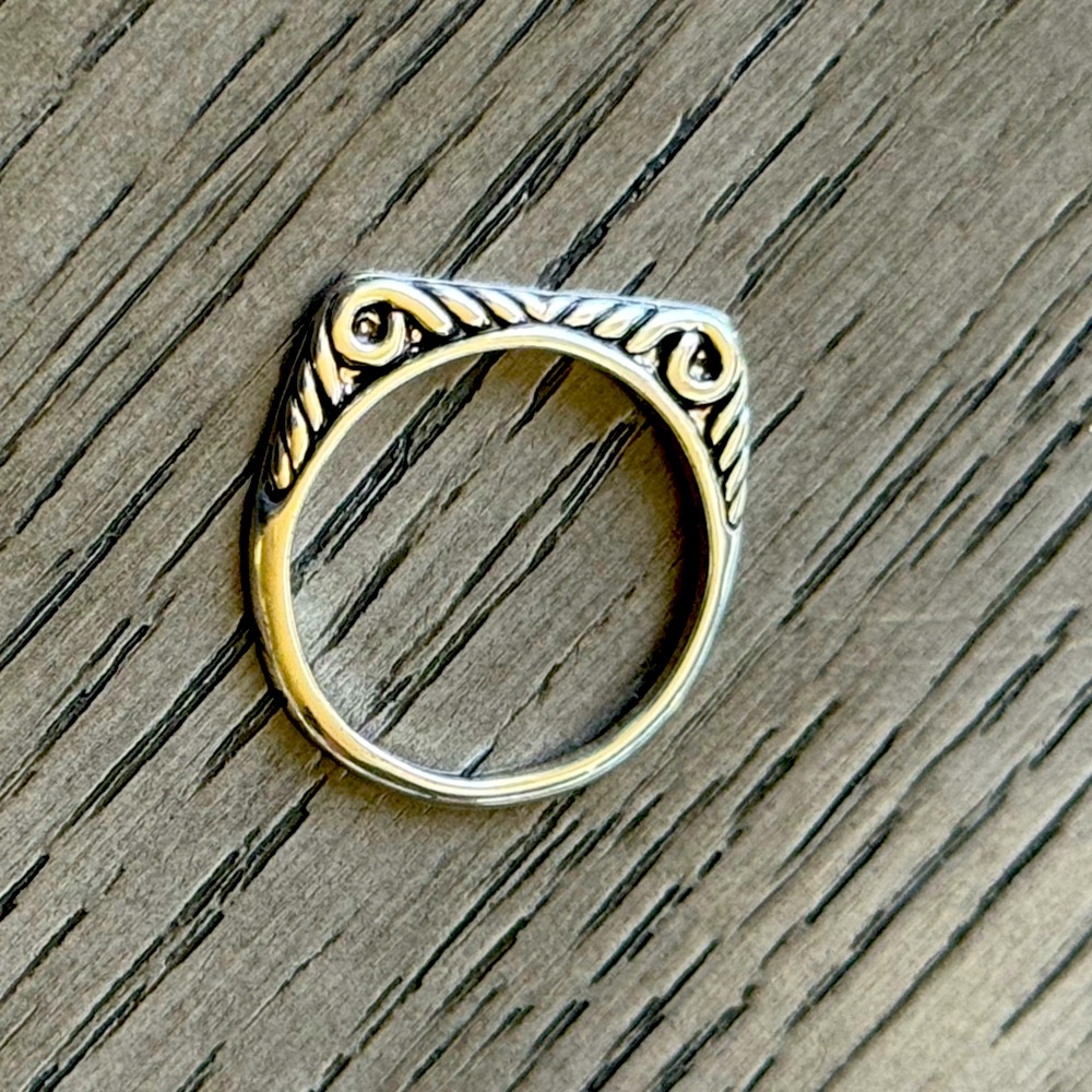 Size 8 Stackable Unique Design Square Ring
